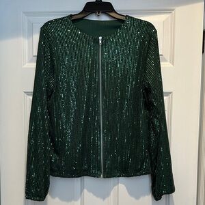 Green Sequin Women's Jacket - ☘️ perfect for St. Patrick’s Day festivities ☘️